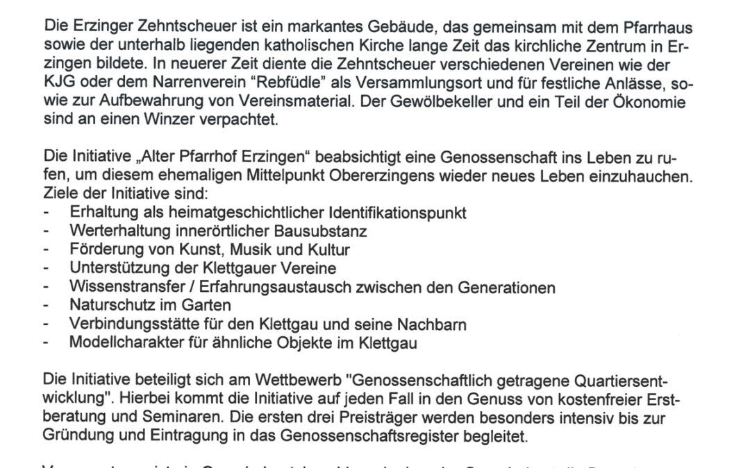 Unser Förderantrag